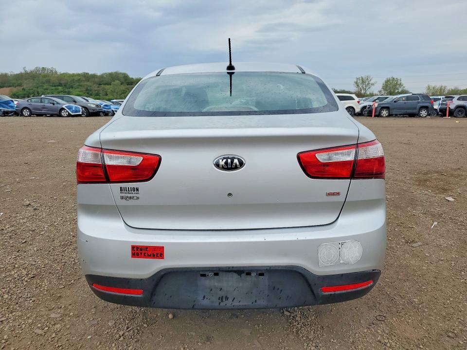 2014 Kia Rio VIN KNADM4A33E6416132 COPART salvage auction — FRONT END, Wy - Certificate Of Title, sold $750 on 2026-07-10 (photo 6)
