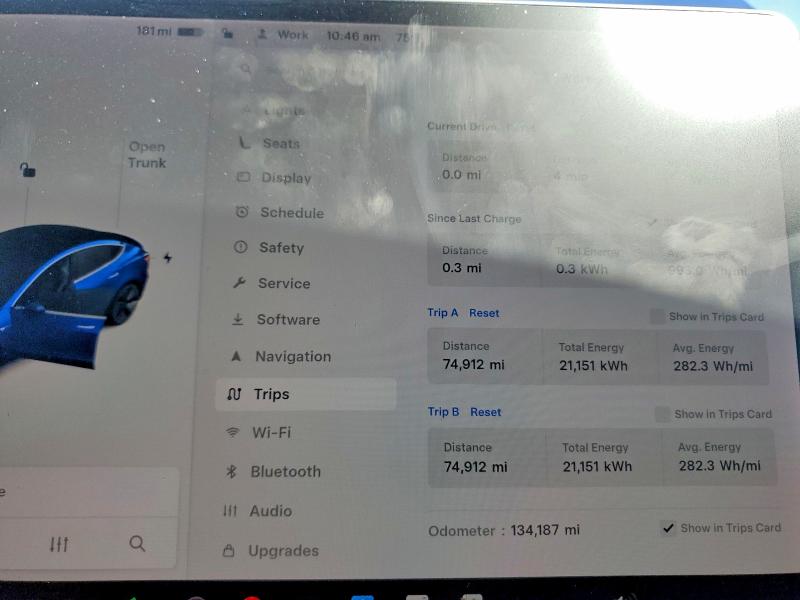 2020 Tesla Model 3 VIN 5YJ3E1EB1LF744369 COPART salvage auction — SIDE, Il - Salvage Certificate, sold $6,800 on 2026-07-07 (photo 9)