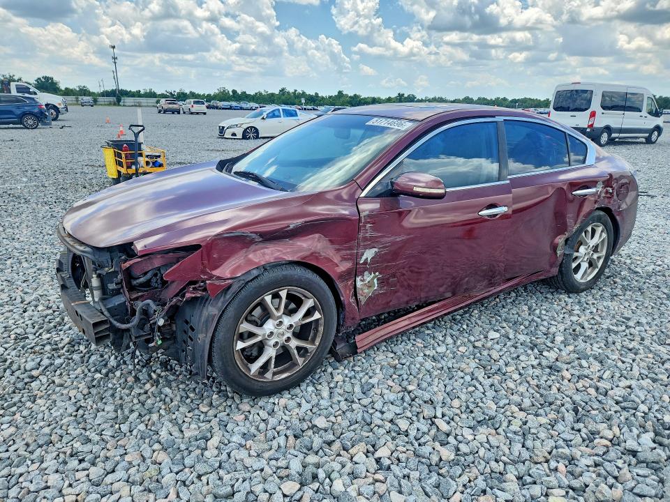 2013 Nissan Maxima VIN 1N4AA5APXDC803287 COPART salvage auction — FRONT END, Fl - Cert Of Ttl-Rebuilt&Slvg Rbld, sold $400 on 2026-07-10 (photo 1)