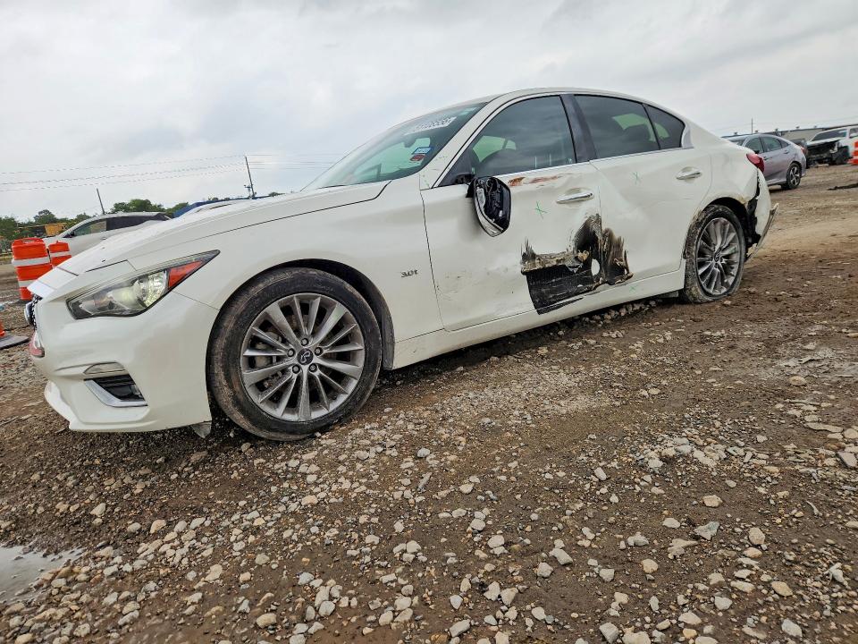 2020 Infiniti Q50 VIN JN1EV7AP8LM205108 COPART salvage auction — SIDE, Salvage Title, sold $1,100 on 2026-07-30 (photo 1)