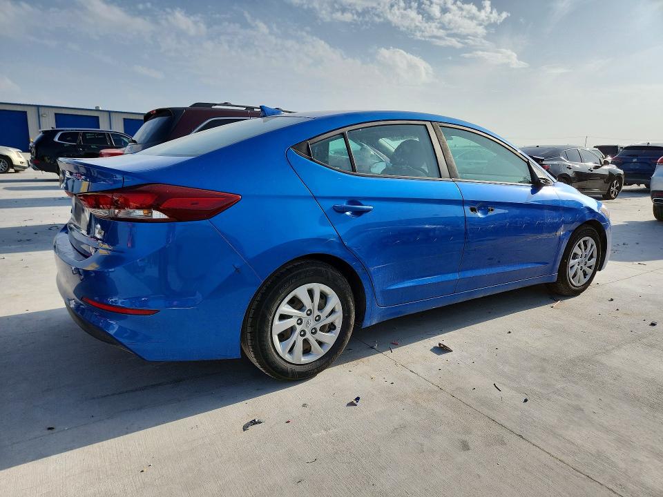 2017 Hyundai Elantra VIN KMHD74LF1HU078971 COPART salvage auction — UNDERCARRIAGE, Tx - Salvage Vehicle Title, sold $2,550 on 2026-07-14 (photo 3)