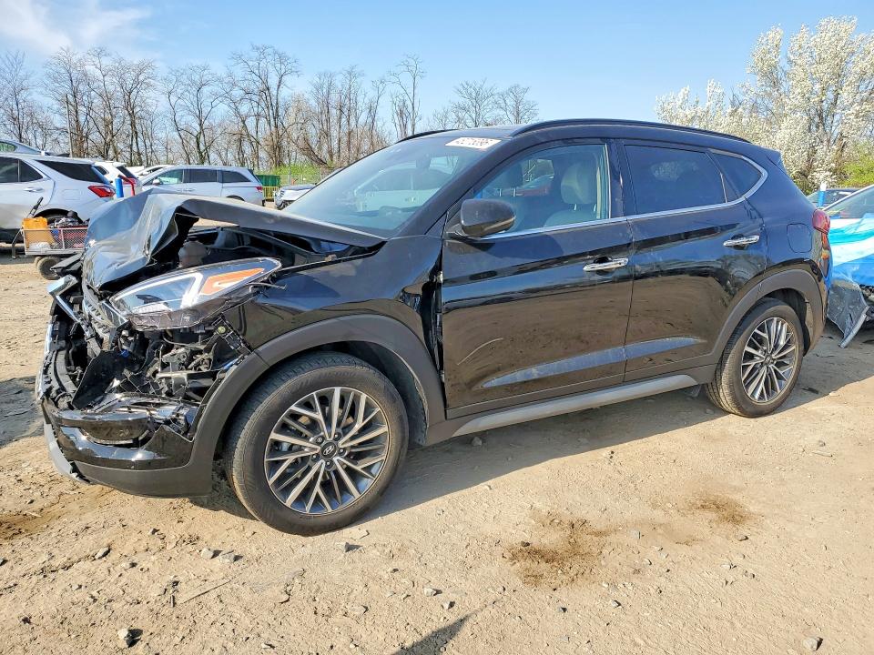 2021 Hyundai Tucson VIN KM8J33AL9MU410442 COPART salvage auction — FRONT END, Md - Cert Of Salvage > 75% Damage, sold $2,200 on 2026-07-28 (photo 1)