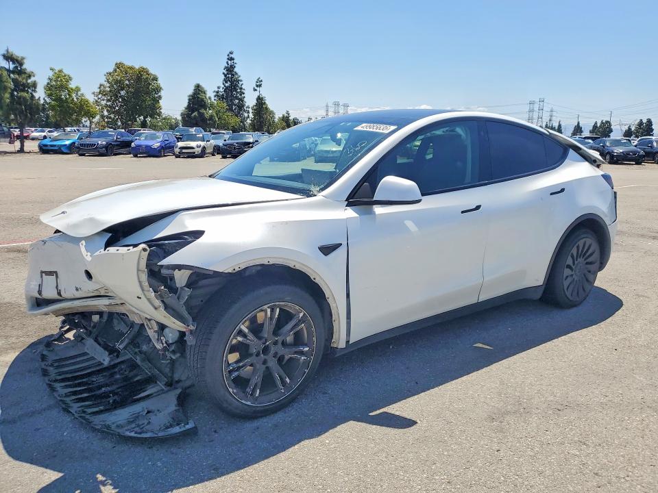 2021 Tesla Model y VIN 5YJYGDED5MF105920 COPART salvage auction — FRONT END, Ca - Salvage Certificate, sold $3,900 on 2026-07-02 (photo 1)