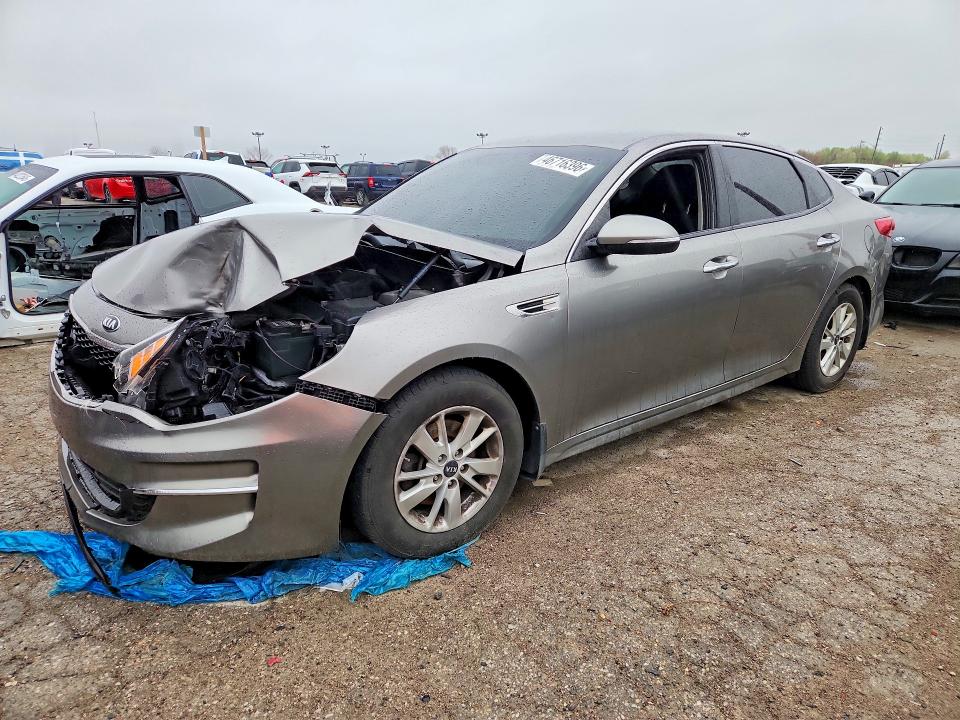 2018 Kia Optima VIN 5XXGT4L39JG229697 COPART salvage auction — FRONT END, IN - CERT OF TITLE-SALVAGE TITLE, sold $1,500 on 2026-07-31 (photo 1)