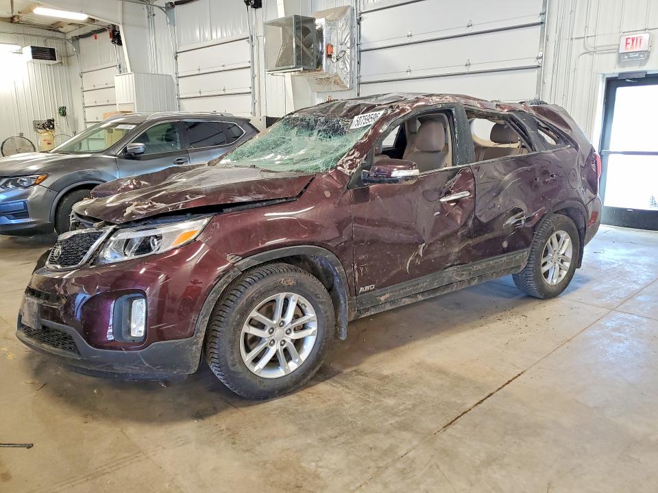 2014 Kia Sorento VIN 5XYKTCA6XEG438871 COPART salvage auction — ROLLOVER, Mn - Cert Of Title-Salvage, sold $1,450 on 2026-07-09 (photo 1)