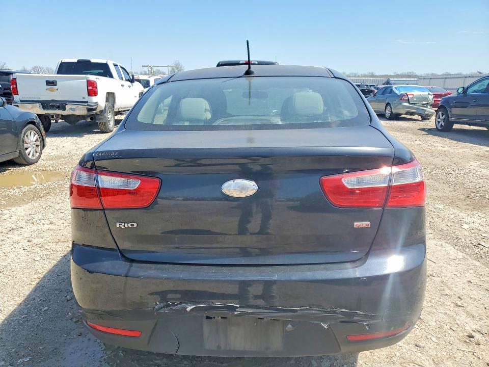 2014 Kia Rio VIN KNADM4A39E6362349 COPART salvage auction — FRONT END, Ks - Dealer Only Clean Title, sold $275 on 2026-07-30 (photo 6)