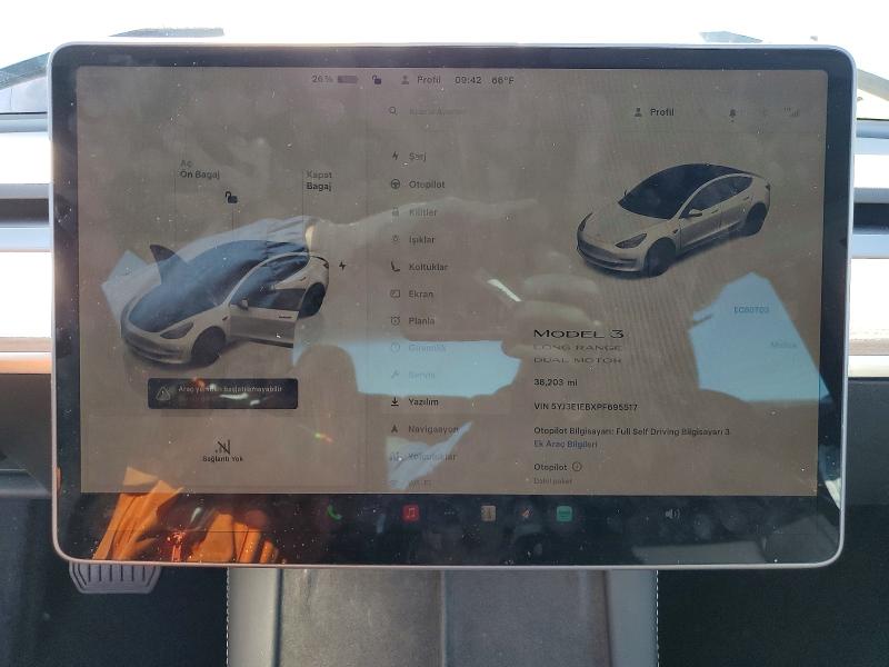 2023 Tesla Model 3 VIN 5YJ3E1EBXPF695517 COPART salvage auction — REAR END, Salvage Title, sold $9,200 on 2026-07-15 (photo 9)