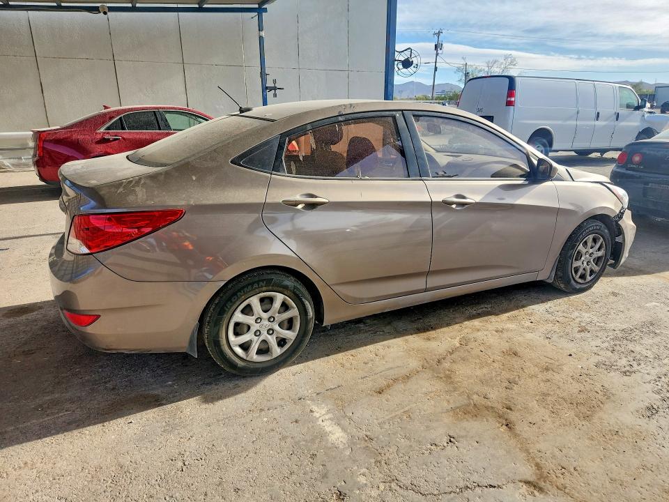 2012 Hyundai Accent VIN KMHCT4AE6CU250437 COPART salvage auction — FRONT END, Tx - Salvage Vehicle Title, sold $625 on 2026-07-10 (photo 3)