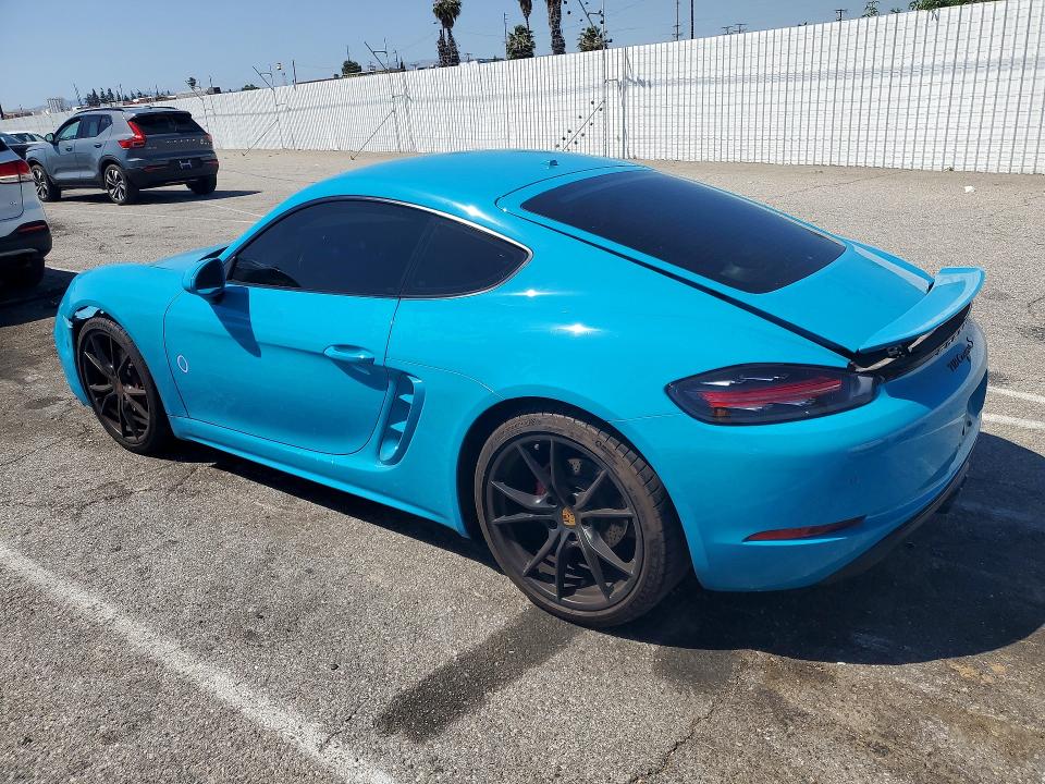 2018 Porsche Cayman VIN WP0AB2A85JK278655 COPART salvage auction — FRONT END, Ca - Salvage Certificate, sold $34,500 on 2026-09-17 (photo 2)