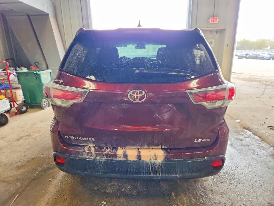 2014 Toyota Highlander VIN 5TDBKRFH8ES031585 COPART salvage auction — FRONT END, Wv - Certificate Of Title, sold $250 on 2026-07-07 (photo 6)