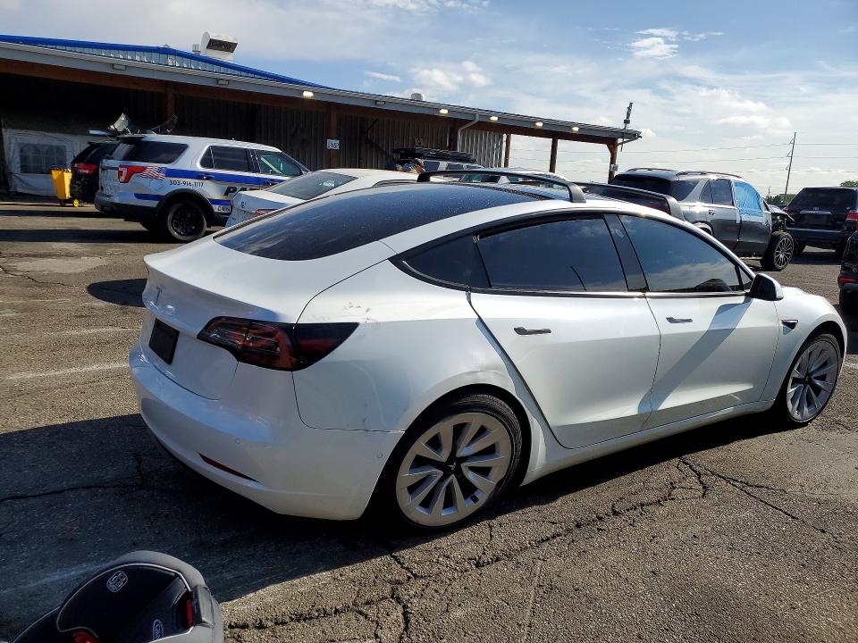 2022 Tesla Model 3 VIN 5YJ3E1EB6NF321449 COPART salvage auction — REAR END, Co - Public - Salvage Title, sold $8,000 on 2026-07-09 (photo 3)