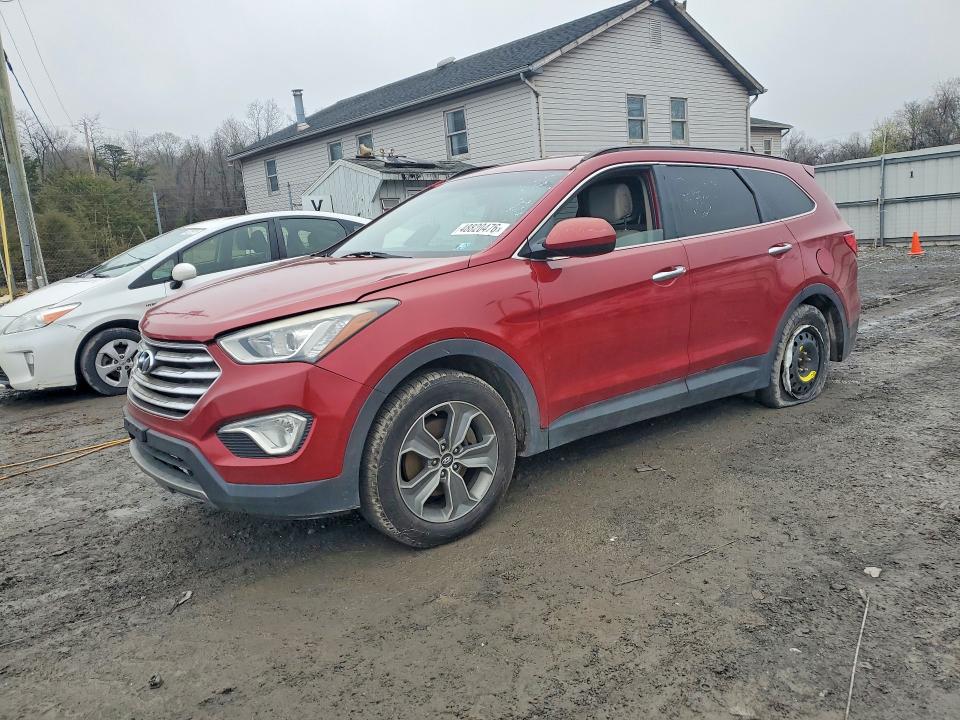 2015 Hyundai Santa fe VIN KM8SM4HFXFU089005 COPART salvage auction — FRONT END, Pa - Cert Of Title, sold $1,750 on 2026-07-09 (photo 1)