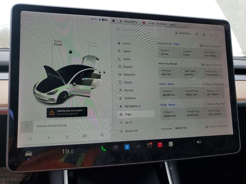 2020 Tesla Model 3 VIN 5YJ3E1EA3LF786338 COPART salvage auction — REAR END, On - Permit Salvage, sold $4,100 on 2026-07-07 (photo 9)
