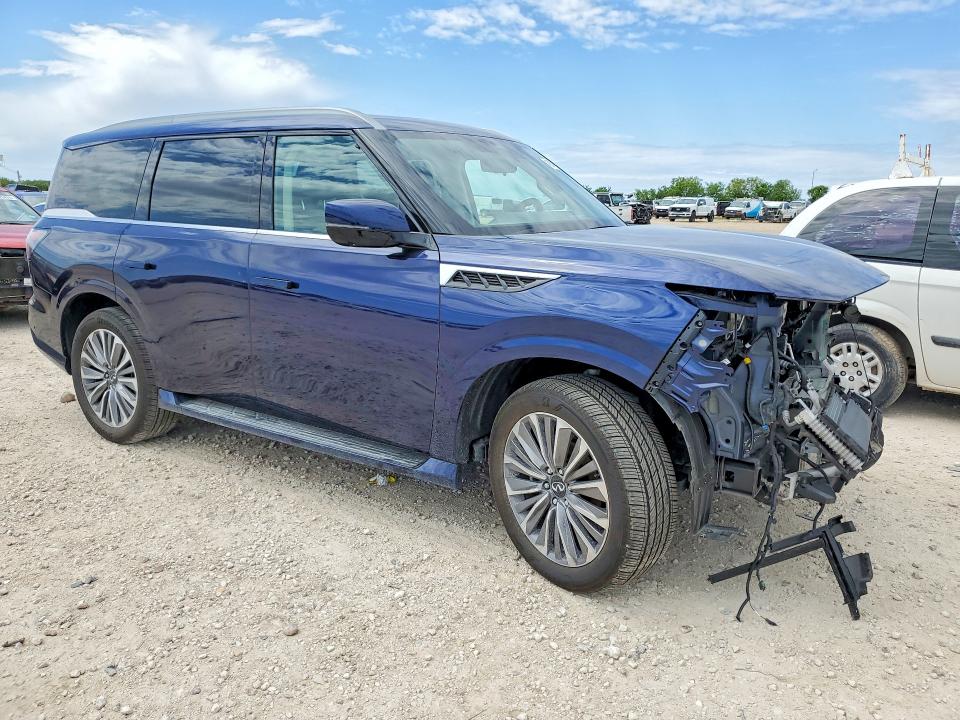 2025 Infiniti Qx80 VIN JN8AZ3DE9S9701074 COPART salvage auction — FRONT END, Tx - Salvage Vehicle Title, sold $35,750 on 2026-07-02 (photo 4)
