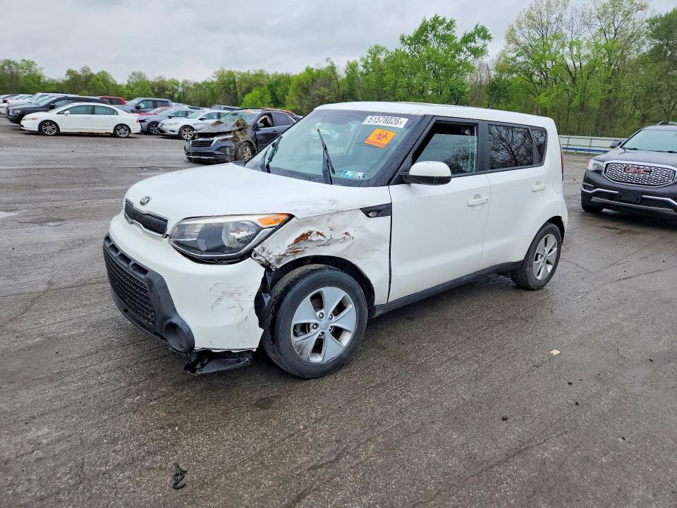 2014 Kia Soul VIN KNDJN2A28E7107099 COPART salvage auction — FRONT END, Pa - Certificate Of Salvage, sold $975 on 2026-07-02 (photo 1)