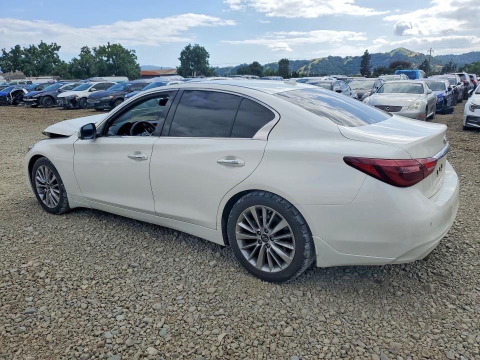 2021 Infiniti Q50 VIN JN1EV7BPXMM706033 COPART salvage auction — FRONT END, Ca - Salvage Certificate, sold $3,350 on 2026-07-14 (photo 2)