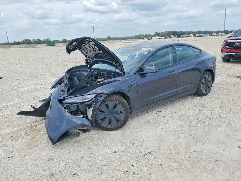 2025 Tesla Model 3 VIN 5YJ3E1EA7SF002242 COPART salvage auction — FRONT END, Tx - Salvage Vehicle Title, sold $8,400 on 2026-07-09 (photo 1)