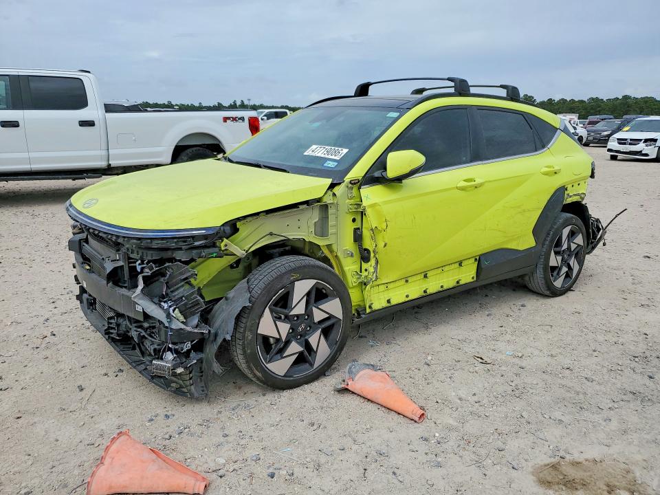 2024 Hyundai Kona VIN KM8HE3A3XRU157082 COPART salvage auction — ALL OVER, Tx - Salvage Vehicle Title, sold $6,400 on 2026-07-21 (photo 1)