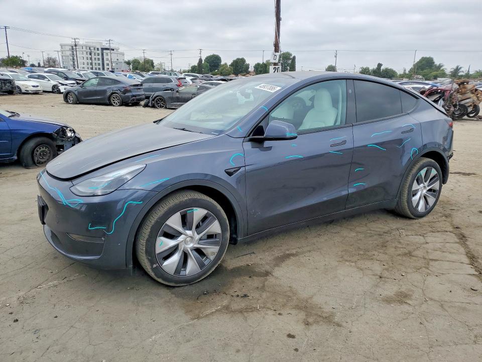 2023 Tesla Model y VIN 7SAYGDEE1PA198593 COPART salvage auction — REAR END, Ca - Salvage Certificate, sold $13,100 on 2026-07-09 (photo 1)