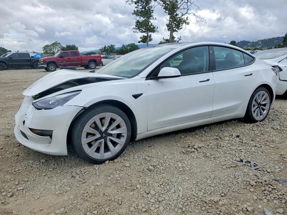 2021 Tesla Model 3 VIN 5YJ3E1EA4MF998439 COPART salvage auction — FRONT END, CA, sold $4,200 on 2026-07-14 (photo 1)