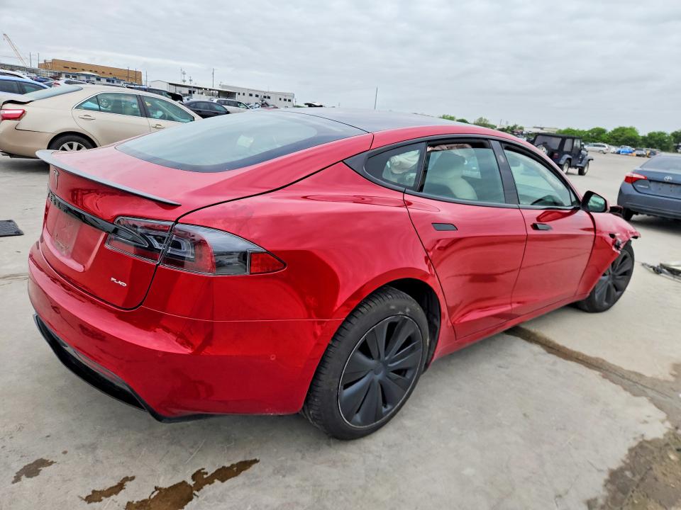 2021 Tesla Model s VIN 5YJSA1E65MF438657 COPART salvage auction — FRONT END, Tx - Certificate Of Title, sold $19,500 on 2026-07-02 (photo 3)