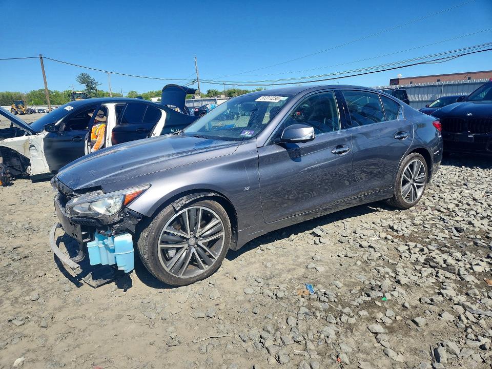 2015 Infiniti Q50 VIN JN1BV7AR8FM403924 COPART salvage auction — FRONT END, Nj - Cert Of Title-Salvage, sold $5,700 on 2026-07-22 (photo 1)