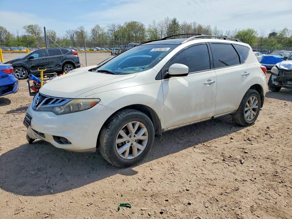 2012 Nissan Murano VIN JN8AZ1MW9CW219091 COPART salvage auction — FRONT END, Pa - Certificate Of Salvage, sold $875 on 2026-07-27 (photo 1)