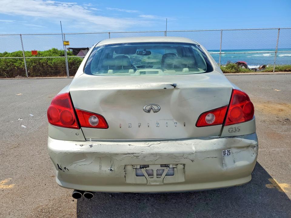 2005 Infiniti G VIN JNKCV51E85M212777 COPART salvage auction — REAR END, HI - CERTIFICATE OF SALVAGE, sold $20 on 2026-07-27 (photo 6)