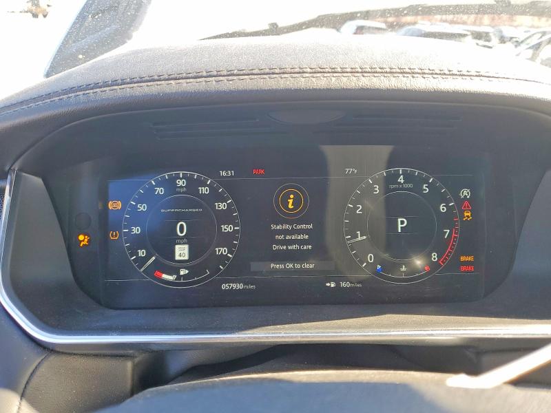 2018 Land rover RANGE ROVER VIN SALWR2RE6JA184519 COPART salvage auction — FRONT END, Ca - Salvage Certificate, sold $13,300 on 2026-07-15 (photo 9)