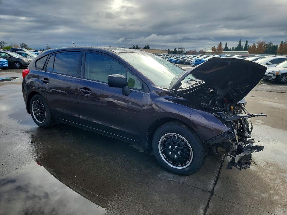 2013 Subaru Impreza VIN JF1GPAA68DH820584 COPART salvage auction — FRONT END, Or - Salvage Title Certificate, sold $350 on 2026-07-27 (photo 4)