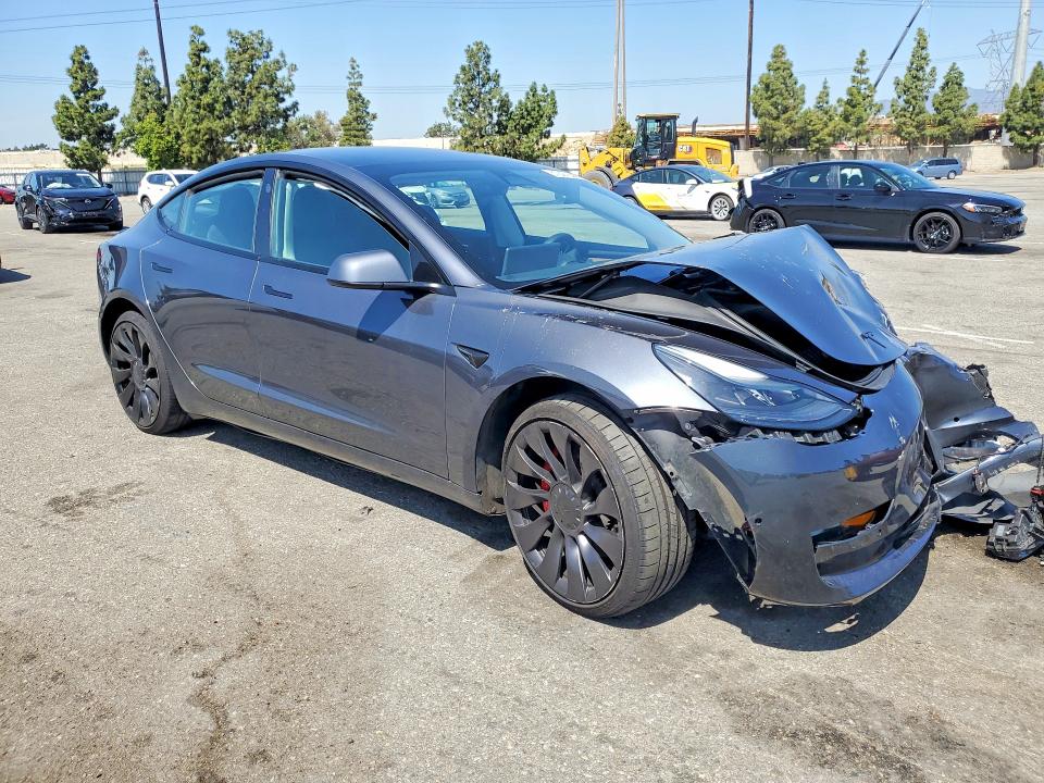 2022 Tesla VIN 5YJ3E1EC8NF265829 COPART salvage auction — FRONT END, Ca - Salvage Certificate, sold $8,500 on 2026-07-30 (photo 4)