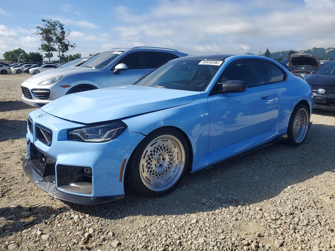 2025 BMW M2 VIN 3MF23DM01S8F08582 COPART salvage auction — Undercarriage, CA - SALVAGE CERTIFICATE, sold $37,500 on 2026-06-02 (photo 1)