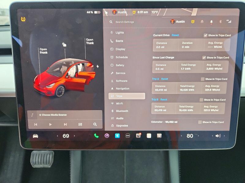 2021 Tesla Model y VIN 5YJYGDEE6MF230773 COPART salvage auction — SIDE, Tx - Salvage Vehicle Title, sold $14,100 on 2026-07-20 (photo 9)