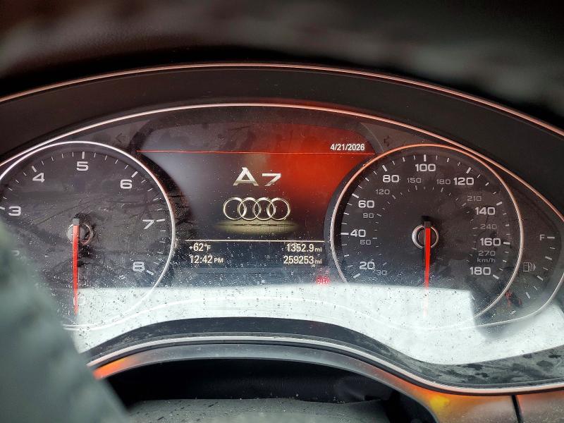 2013 Audi A7 VIN WAUYGAFC4DN052825 COPART salvage auction — REAR END, Tx - Salvage Vehicle Title, sold $600 on 2026-07-09 (photo 9)