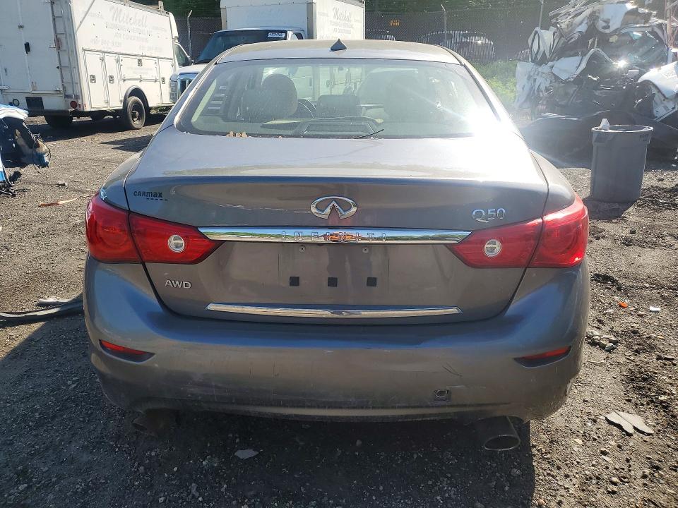 2014 Infiniti Q50 VIN JN1BV7AR4EM703099 COPART salvage auction — STRIPPED, Md - Parts Only-No Title Letter, sold $100 on 2026-07-30 (photo 6)