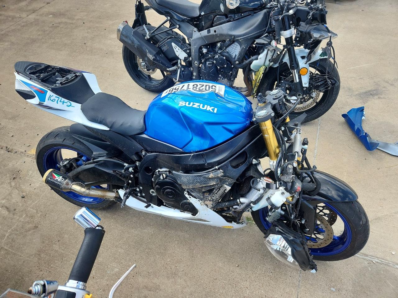 2024 Suzuki GSX-R750 VIN JS1GR7MA0R7101487 COPART salvage auction — Front End, TX - SALVAGE VEHICLE TITLE, sold $1,250 on 2026-06-25 (photo 1)