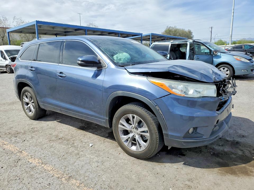 2014 Toyota Highlander VIN 5TDZKRFH4ES034725 COPART salvage auction — FRONT END, Nv - Salvage Title, sold $3,550 on 2026-07-28 (photo 4)