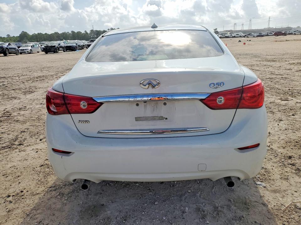2014 Infiniti Q50 VIN JN1BV7AR2EM695486 COPART salvage auction — FRONT END, Tx - Salvage Vehicle Title, sold $1,400 on 2026-07-10 (photo 6)
