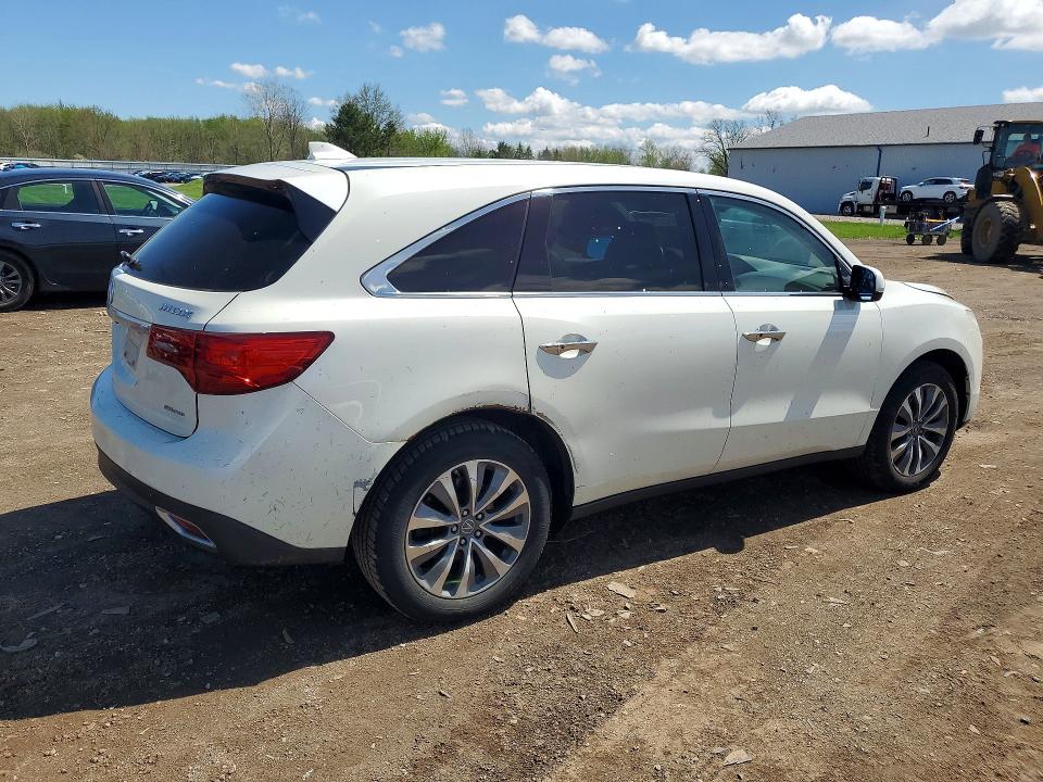 2015 Acura Mdx VIN 5FRYD4H4XFB014440 COPART salvage auction — MINOR DENT/SCRATCHES, Oh - Certificate Of Title, sold $1,700 on 2026-07-02 (photo 3)