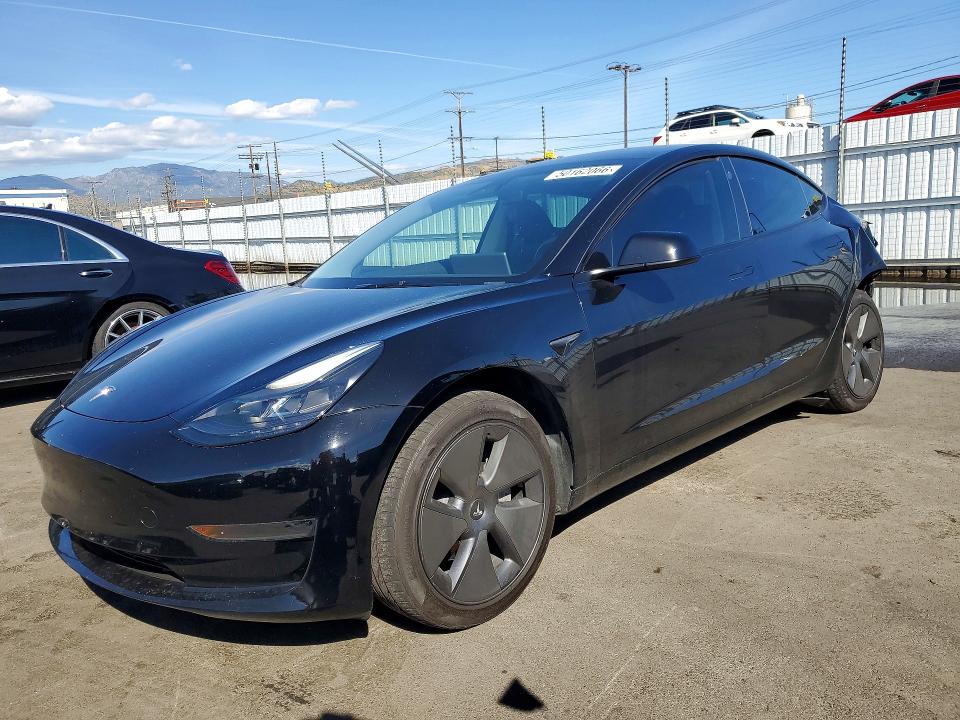 2023 Tesla Model 3 VIN 5YJ3E1EA8PF562228 COPART salvage auction — REAR END, Ca - Salvage Certificate, sold $6,000 on 2026-07-06 (photo 1)