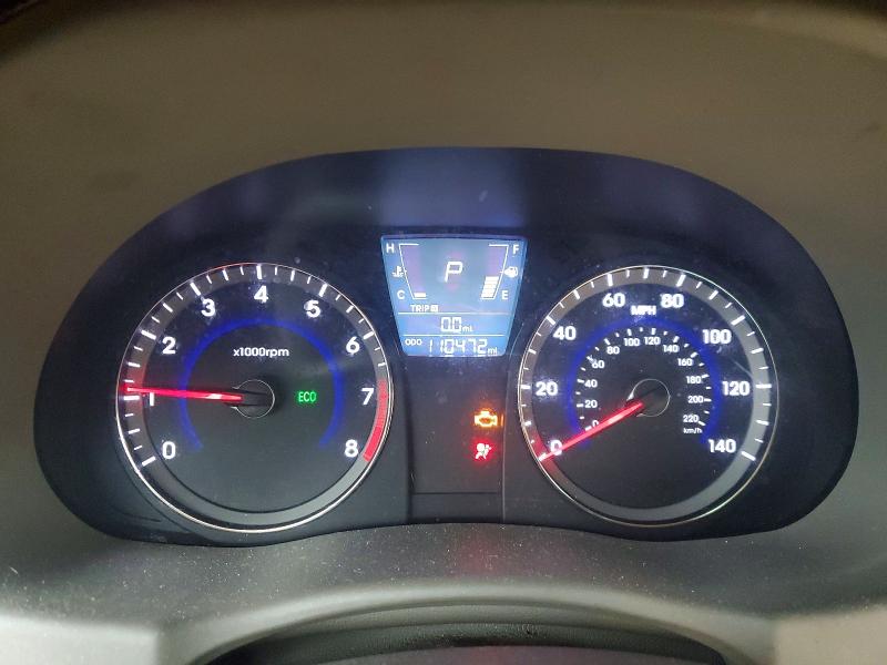 2012 Hyundai Accent VIN KMHCU4AE6CU196473 COPART salvage auction — FRONT END, Fl - Cert Of Title Slvg Rebuildable, sold $525 on 2026-07-14 (photo 9)