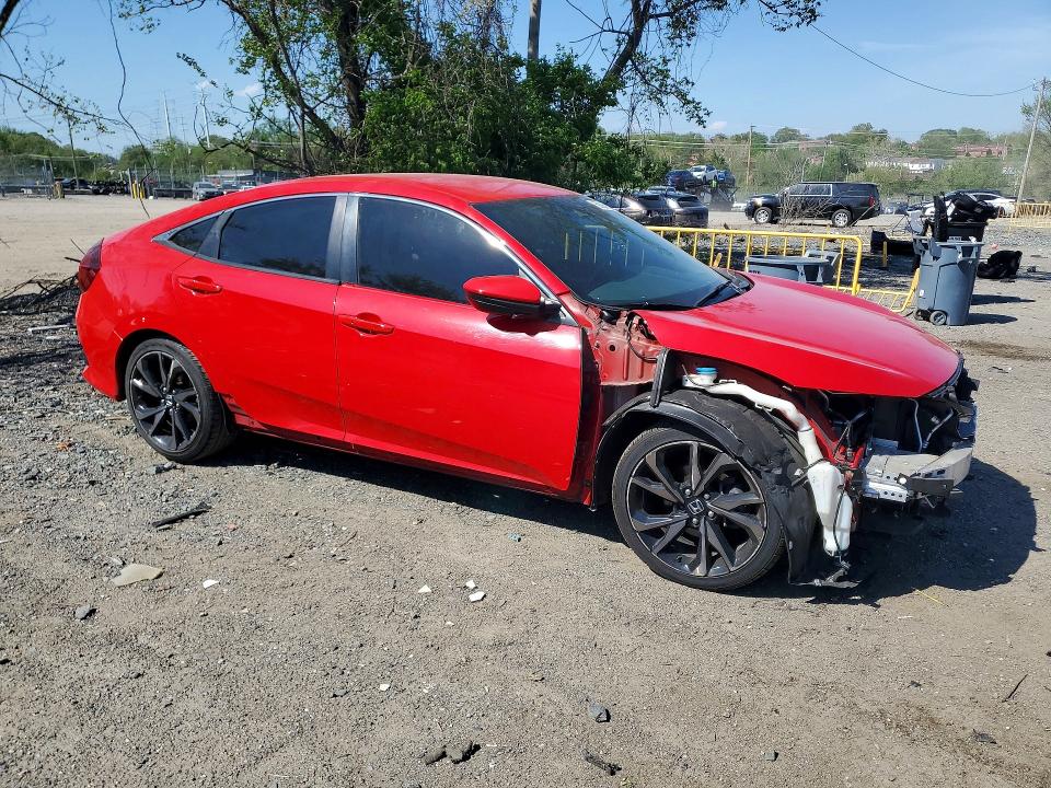 2019 Honda Civic VIN 2HGFC2F83KH601932 COPART salvage auction — FRONT END, Md - Cert Of Salvage > 75% Damage, sold $4,650 on 2026-07-02 (photo 4)