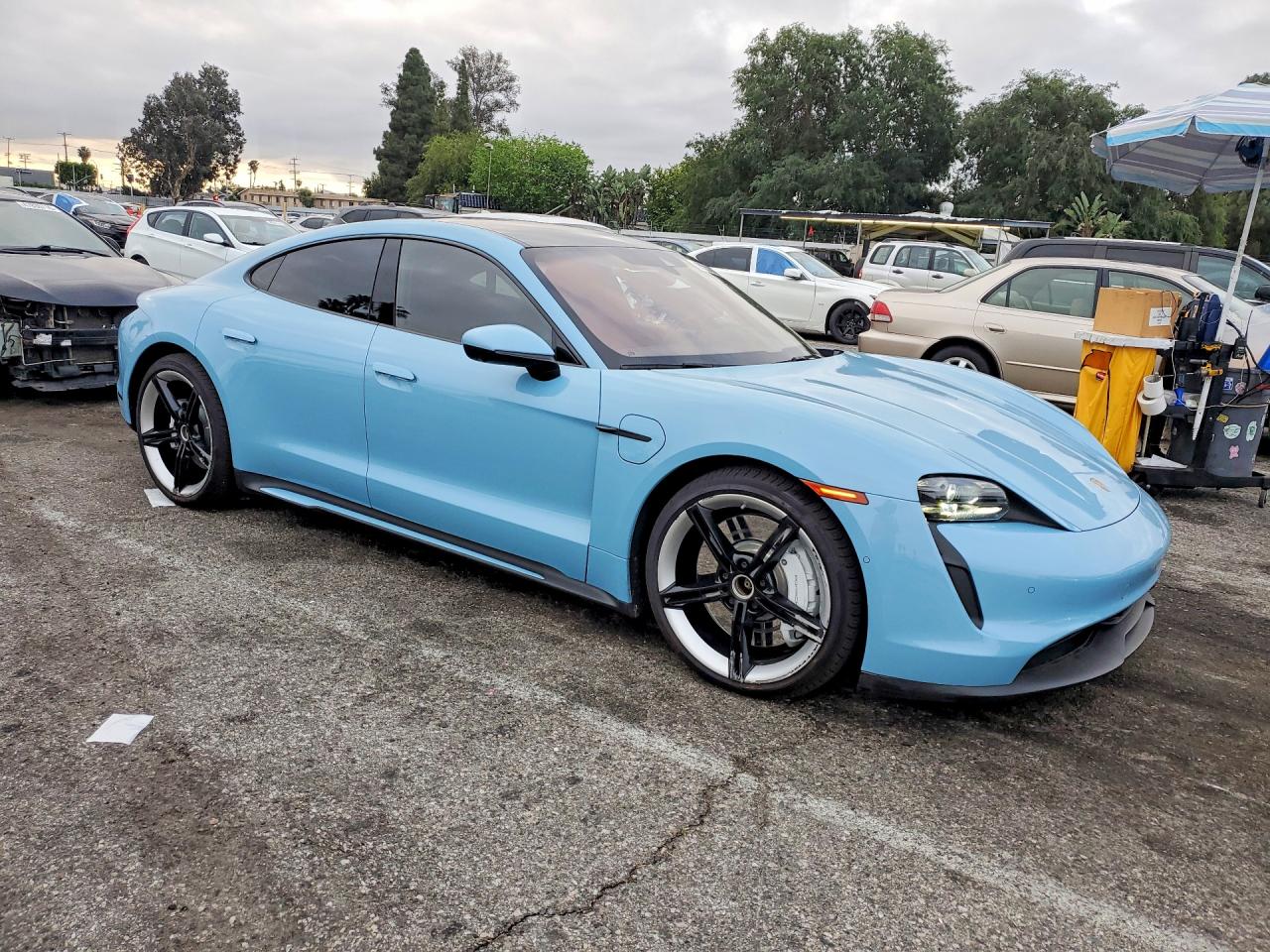 2024 Porsche Taycan VIN WP0AB2Y10RSA35827 COPART salvage auction — Minor Dent/Scratches, CA - SALVAGE CERTIFICATE, sold $40,750 on 2026-07-09 (photo 4)