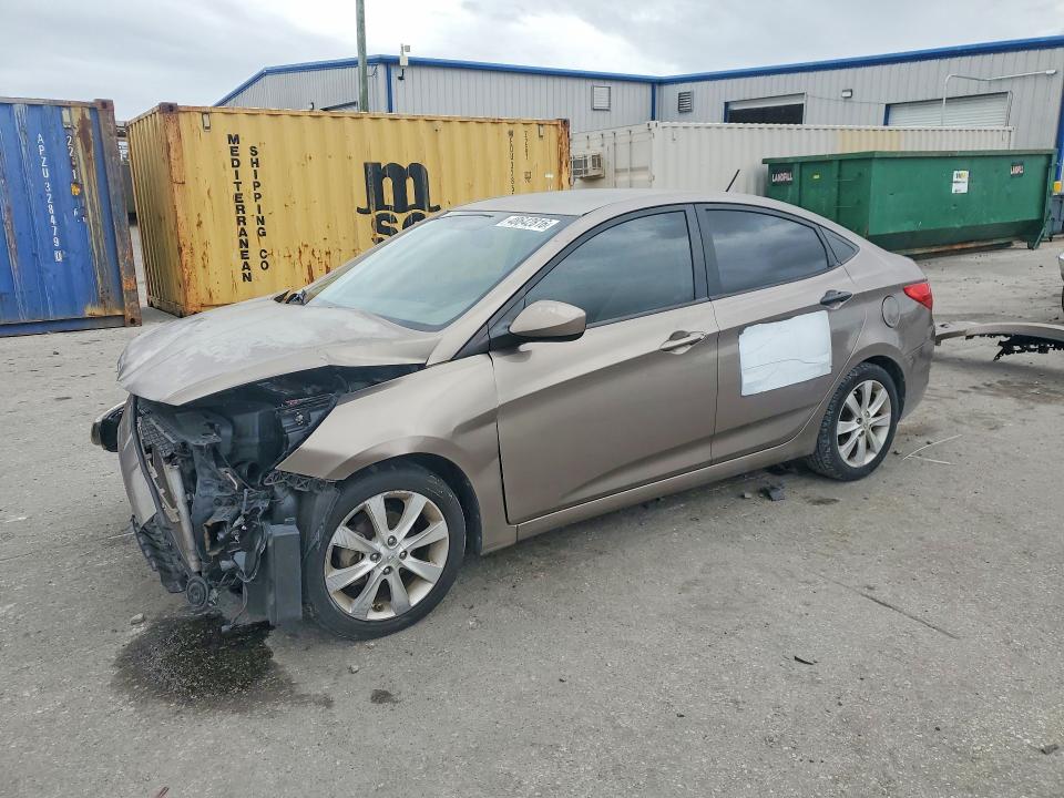 2012 Hyundai Accent VIN KMHCU4AE6CU196473 COPART salvage auction — FRONT END, Fl - Cert Of Title Slvg Rebuildable, sold $525 on 2026-07-14 (photo 1)