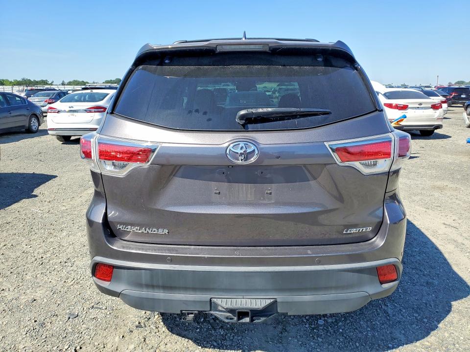 2015 Toyota Highlander VIN 5TDYKRFH1FS072197 COPART salvage auction — FRONT END, Ca - Salvage Certificate, sold $7,700 on 2026-07-09 (photo 6)