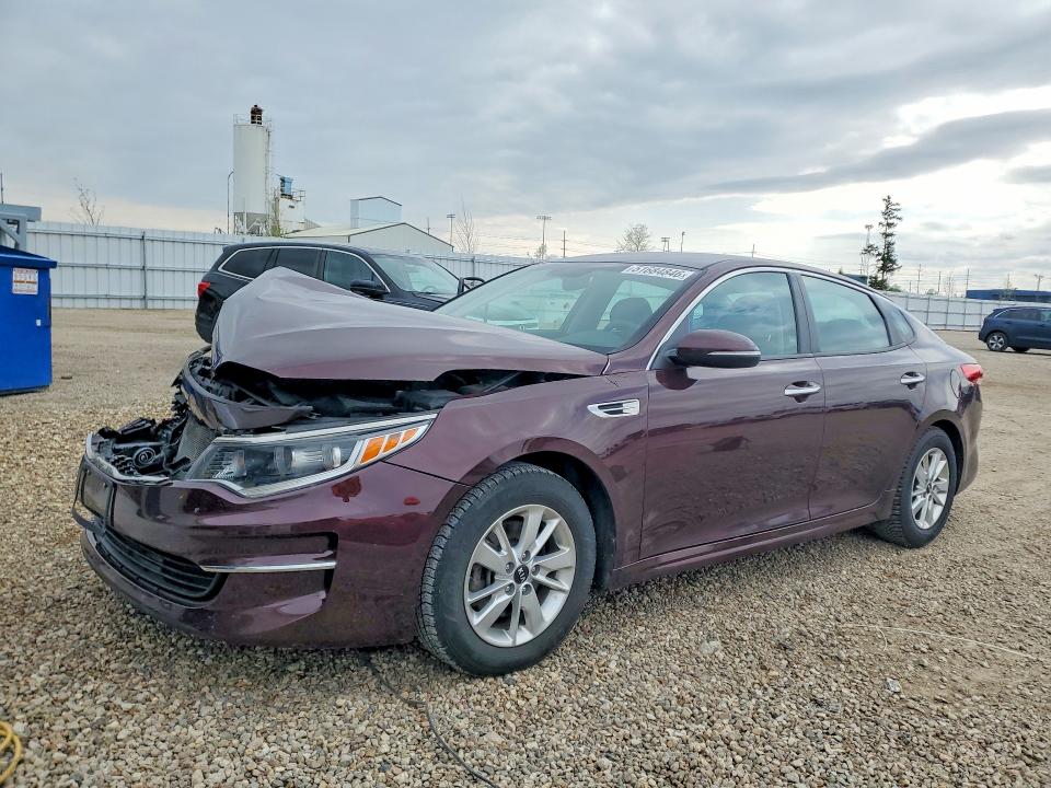 2018 Kia Optima VIN 5XXGT4L37JG191953 COPART salvage auction — FRONT END, Ia - Salvage W/Salvage History, sold $900 on 2026-07-15 (photo 1)