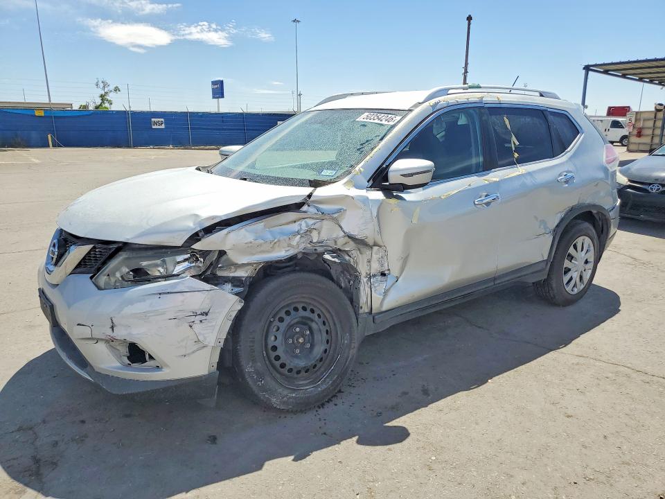 2016 Nissan Rogue VIN KNMAT2MT5GP615401 COPART salvage auction — FRONT END, Tx - Salvage Vehicle Title, sold $1,900 on 2026-07-31 (photo 1)