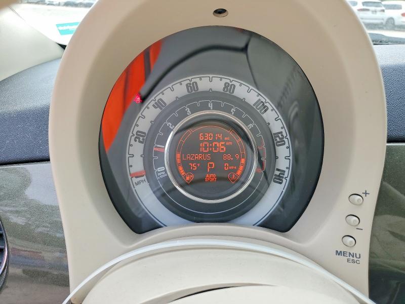 2012 Fiat 500 VIN 3C3CFFAR7CT366626 COPART salvage auction — FRONT END, Nc - Salvage Certificate Of Title, sold $650 on 2026-07-31 (photo 9)