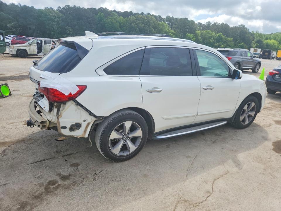 2014 Acura Mdx VIN 5FRYD3H23EB013296 COPART salvage auction — REAR END, Id - Salvage Certificate Of Title, sold $1,450 on 2026-07-10 (photo 3)