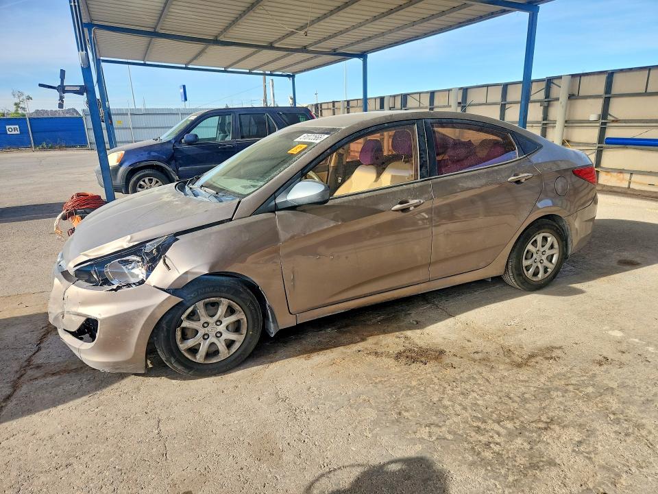 2012 Hyundai Accent VIN KMHCT4AE6CU250437 COPART salvage auction — FRONT END, Tx - Salvage Vehicle Title, sold $625 on 2026-07-10 (photo 1)